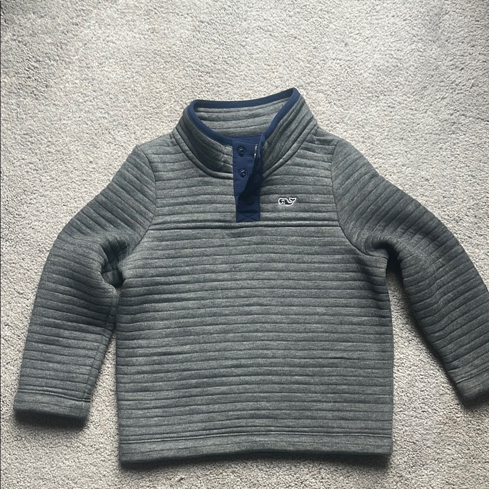 Vineyard Vines Gray Quilted Pullover